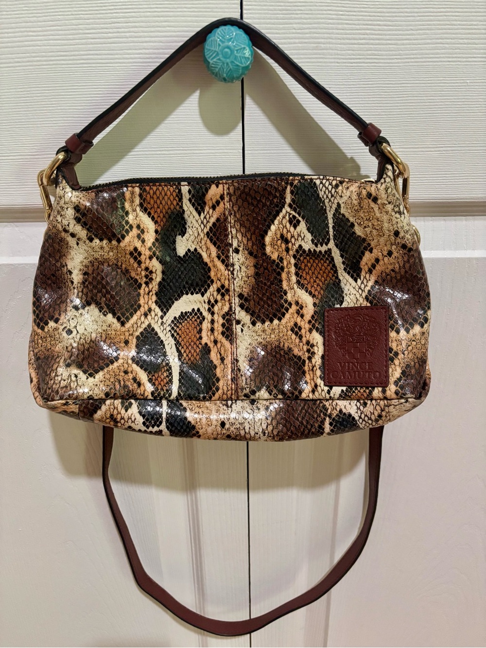 Vince Camuto 100% Leather Corin Snake Multi Color Crossbody Purse